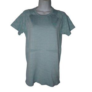 KARI TRAA Women Medium Mint Green Short Sleeve Stretch Active Wear Shirt Workout